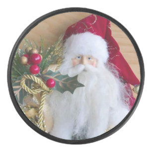 DECORATIVE CHRISTMAS SANTA HOCKEY PUCK