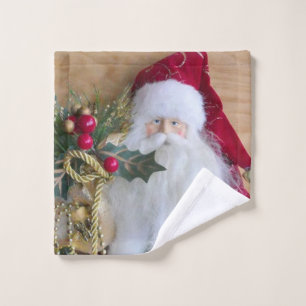 DECORATIVE CHRISTMAS SANTA WASH CLOTH