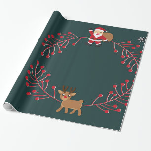 Decorative Christmas Snow with Glitter Wrapping Paper