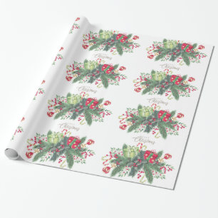 Decorative Christmas Snow with Glitter Wrapping Paper