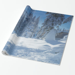 Decorative Christmas Snow with Glitter Wrapping Paper