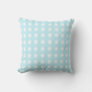 Decorative Christmas Snowflake background Blue Cushion