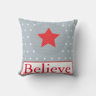 Decorative Christmas Snowflake Believe Holiday Lum Cushion