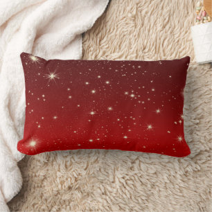 Decorative Christmas Snowflake Blue Stars Holiday Lumbar Cushion