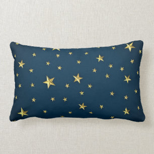 Decorative Christmas Snowflake Blue Stars Holiday Lumbar Cushion