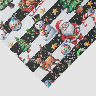 Decorative Christmas Stripes Pattern Design Tissue Paper