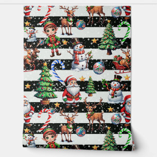 Decorative Christmas Stripes Wall