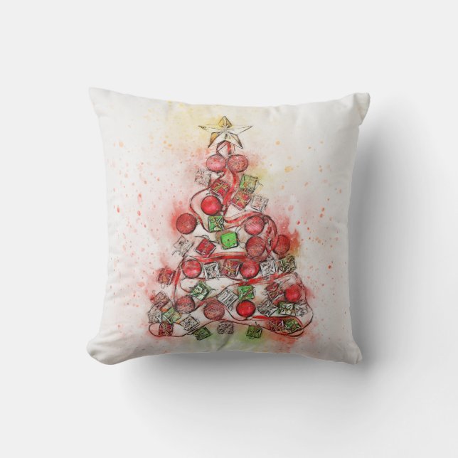 Decorative Christmas Tree Ornaments Cushion (Front)