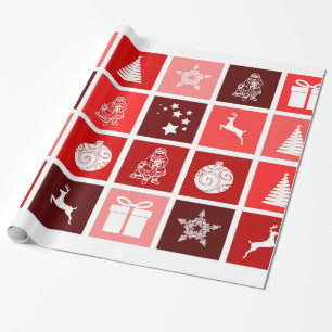 Decorative Christmas Tree Ornaments Wrapping Paper