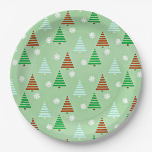 Decorative Christmas tree pattern Paper Plate