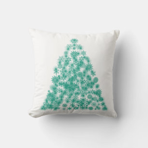 Decorative Christmas Tree White Green Sparkle Cushion