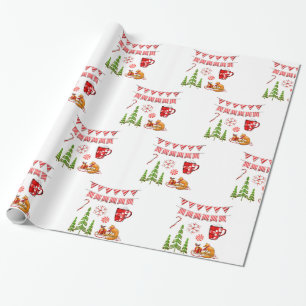 Decorative Christmas Tree Wrapping Paper
