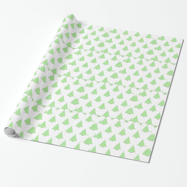 Decorative Christmas Tree Wrapping Paper (Unrolled)