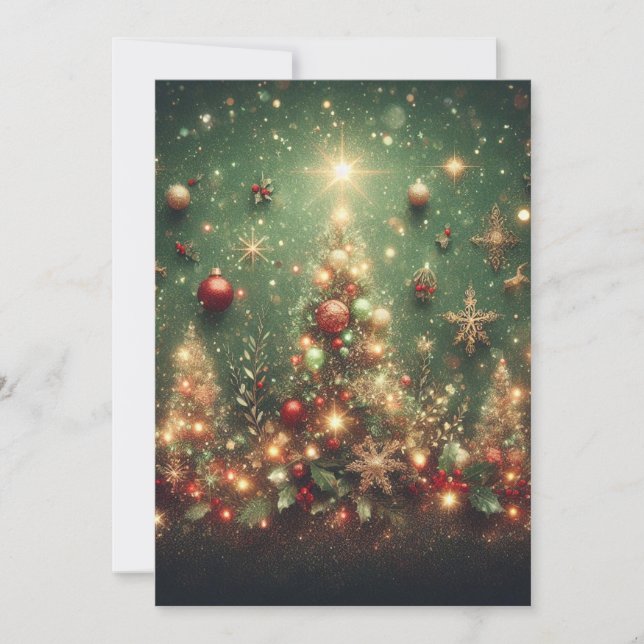 Decorative Christmas Trees Holiday Card (Front)