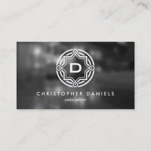 DECORATIVE CIRCLE LOGO with YOUR INITIAL Photo Business Card