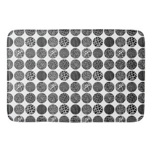 Decorative Circles - Black and White Bath Mat