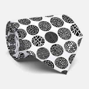 Decorative Circles - Black and White Tie