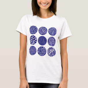 Decorative Circles - Deep Navy and White T-Shirt