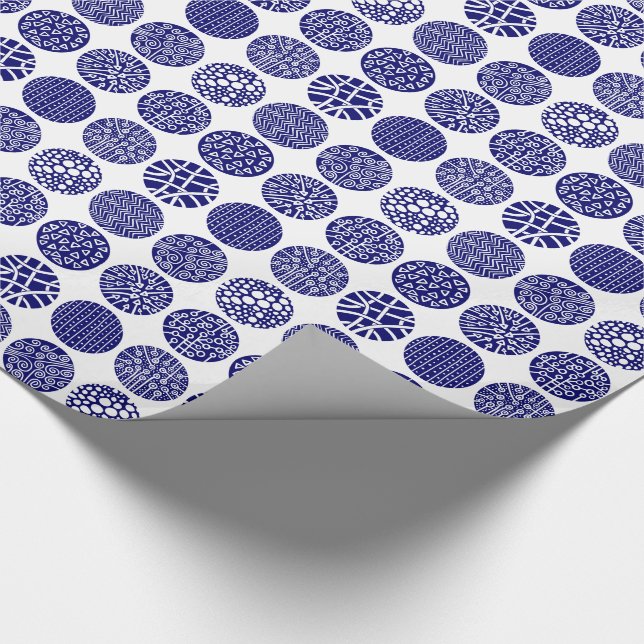 Decorative Circles - Deep Navy and White Wrapping Paper (Corner)