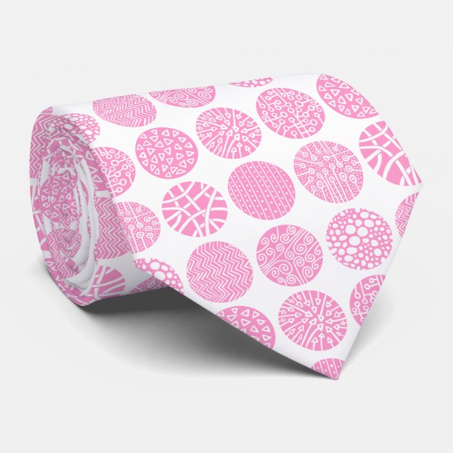 Decorative Circles - Pink and White Tie (Rolled)