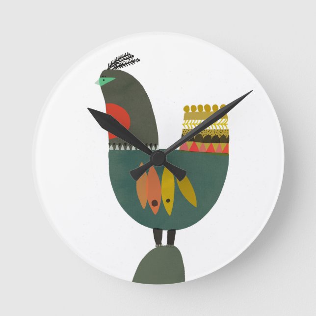 Decorative clock color bird pattern (Front)