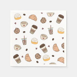 Decorative coffee lovers napkin