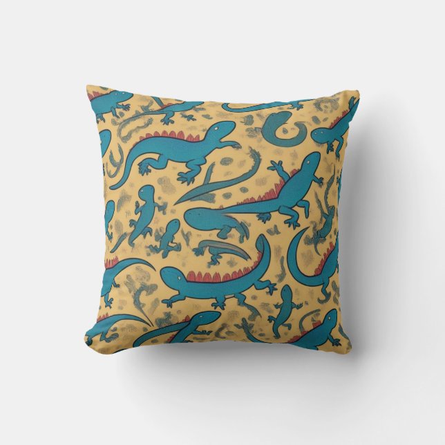 Decorative Cojin with Lagartijas Design Cushion (Front)