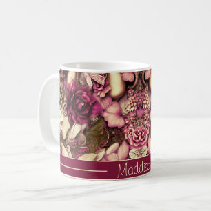 Decorative Collage Butterflies And Roses Coffee Mug