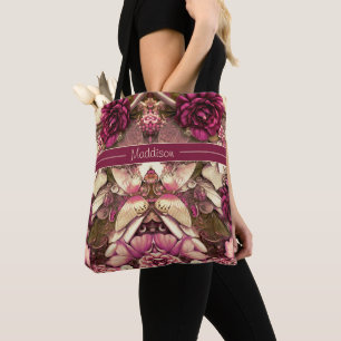 Decorative Collage Butterflies And Roses Tote Bag