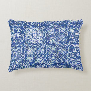 Decorative color ceramic azulejo tiles. Colored de Cushion