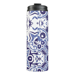 Decorative color ceramic azulejo tiles. Fashionabl Thermal Tumbler