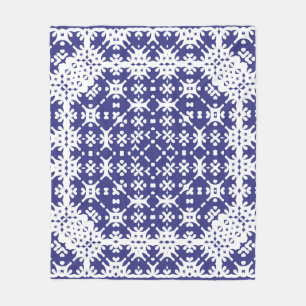 Decorative color ceramic azulejo tiles. Minimal de Fleece Blanket