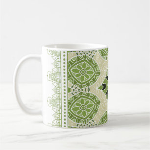 Decorative colorful ornament on white background, coffee mug