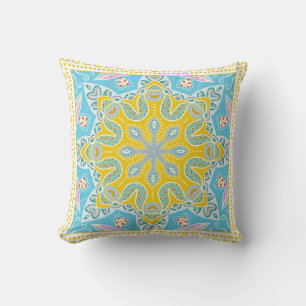 Decorative colorful ornament on white background,  cushion