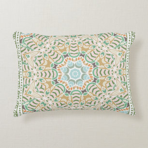 Decorative colorful ornament on white background, cushion