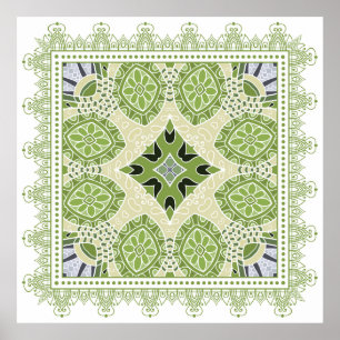 Decorative colorful ornament on white background, poster