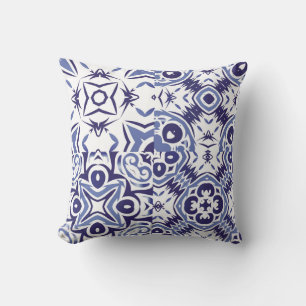Decorative colour ceramic azulejo tiles. Fashionab Cushion
