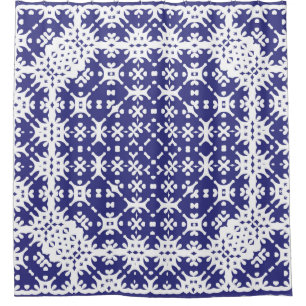 Decorative colour ceramic azulejo tiles. Minimal d Shower Curtain