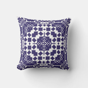 Decorative colour ceramic azulejo tiles. Vintage s Cushion