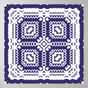 Decorative colour ceramic azulejo tiles. Vintage s Poster