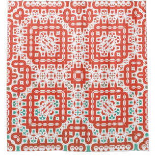 Decorative colour ceramic talavera tiles. Vintage  Shower Curtain