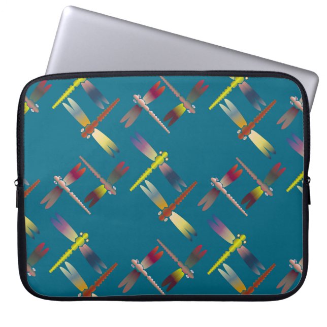 Decorative coloured seamless pattern with cute dra laptop sleeve (Front)