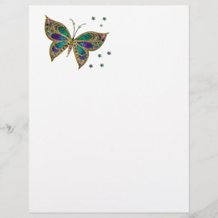 Decorative Colourful Butterfly Custom Letterhead