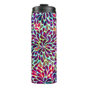 Decorative Colourful Damask Thermal Tumbler