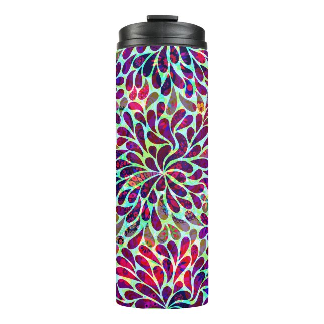 Decorative Colourful Damask Thermal Tumbler (Front)