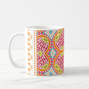 Decorative colourful ornament on a white backgroun coffee mug