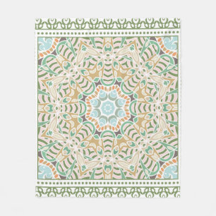 Decorative colourful ornament on white background, fleece blanket