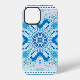 Decorative colourful ornament on white background, iPhone 12 case