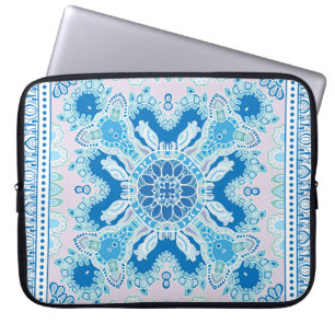 Decorative colourful ornament on white background, laptop sleeve