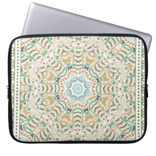 Decorative colourful ornament on white background, laptop sleeve